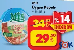 MİS ÜÇGEN PEYNİR 8X15 G fiyat ve kampanya bilgisi